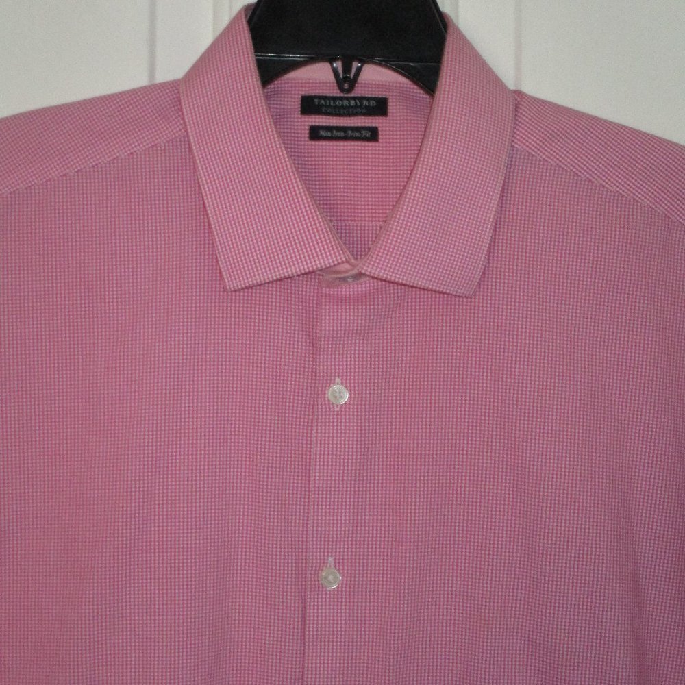 Tailorbyrd Mens L/S Pink Cotton Dress Shirt - Size 17/32*